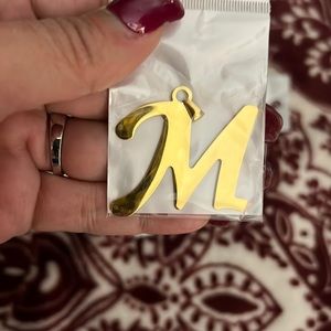 Large M Stainless Steel Initial Pendant